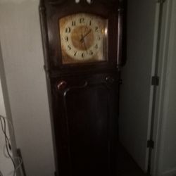 Tell Mahogany Grandfather Clock With Cabinet