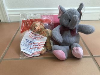 Collectible Mcdonald’s Build A Bear 2006 and Original Beanpals Elephant NEW