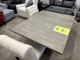 80” X 42” Table Plus 4 White Tufted Chairs