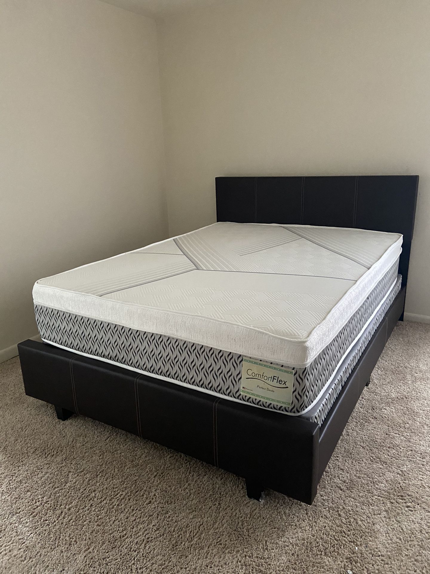 Queen Mattress Come With Bed 🛌 Frame And Free Box Spring - Free Delivery 🚚 Today 