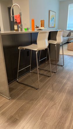 IKEA GLENN White Counter Stools (Set of 2)