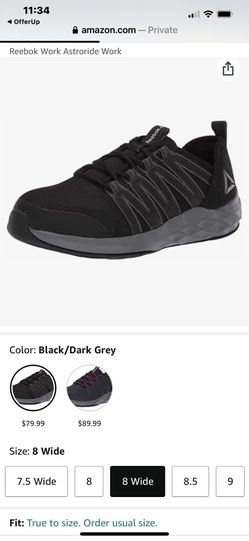 Reebok Steel Toe/slip-proof Shoes Size 8 Wide