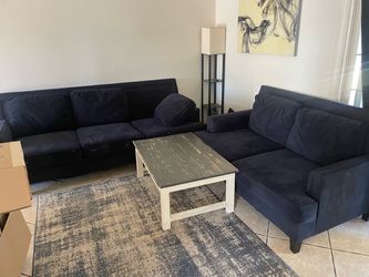 Free couch navy blue set