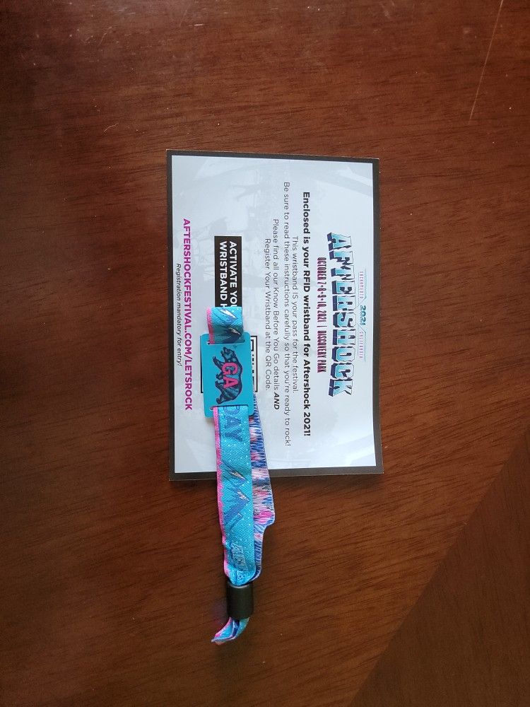 3 DAY PASS TO AFTERSHOCK MUSIC FESTIVAL 