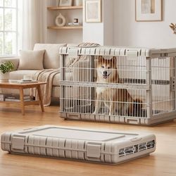New In Box Collapsible Dog Crate for Large Dogs - 36" L Heavy Duty Dog Kennel No Tools Required with 4 Sides Steel Foldable Cage for Dogs