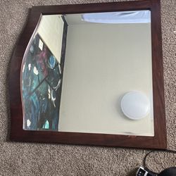 200$ Dark Cherry Wood Beveled Mirror