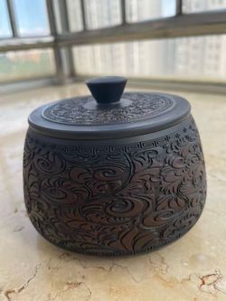 Clay Tea Jar 4 x 4.25”