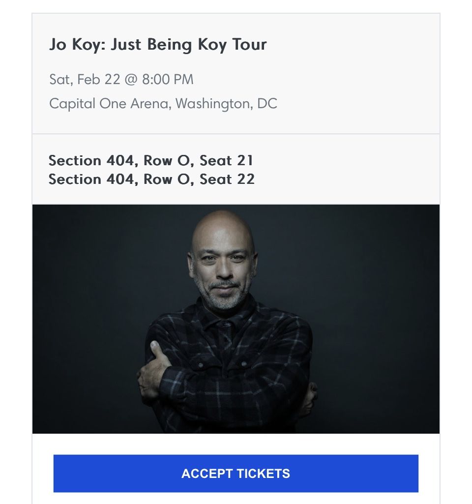 Jo Koy Tickets In DC, Saturday.