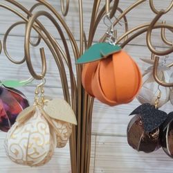 3D Pumpkin Earrings 