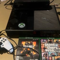 Xbox One 500 Gig W Games ,  Kinect And Wired Control 