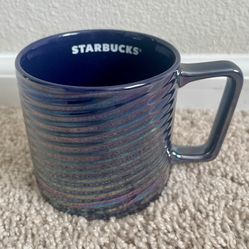 Starbucks 2020 Iridescent Rainbow Luster Swirl Ceramic Tea Coffee Cup Mug 12 oz