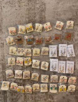 Earring Variety Lot, 47 Brand New Individually Packaged