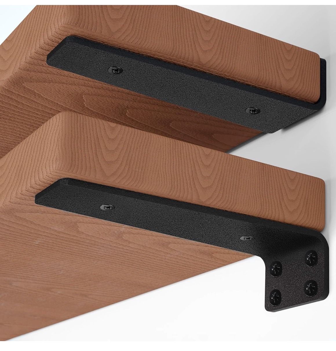 Floating Shelf Bracket 6 Inch of 4 Pack Heavy Duty Shelf Brackets Brackets for Shelves Black Coated Metal L Bracket Wall Shelf Support DIY Brackets wi