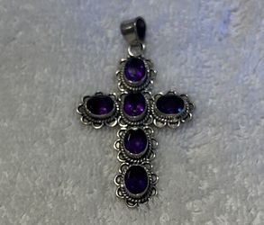 925 Amethyst Cross