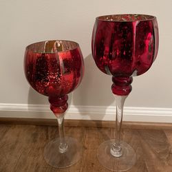 12 and 18 Inch Tall Glass Goblets