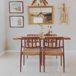 Maple Live Edge Table With Glass base