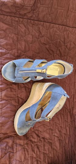 Michael Kors Denim Espadrille Wedge Sandals