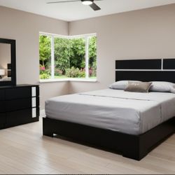 4 PC BEDROOM SET NEW IN BOX (MATTRESS AND CHEST SOLD SEPARATELY)