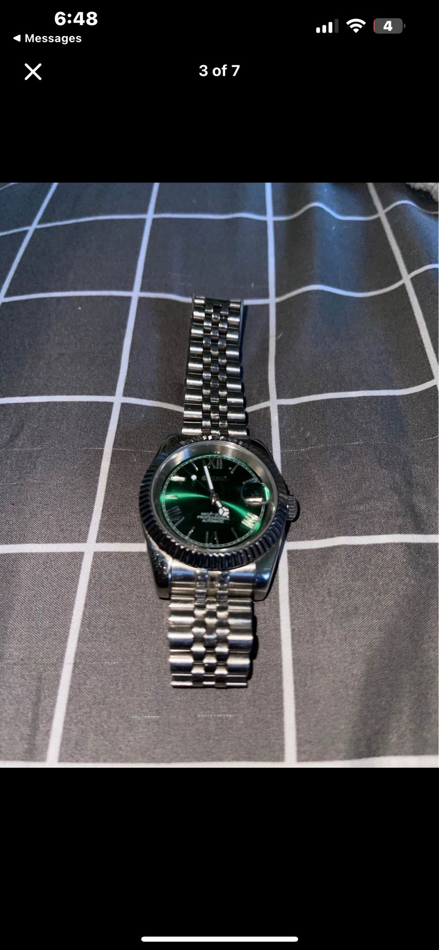 Seiko watch mod Green DateJust Lux