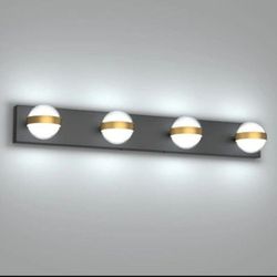 Stunning Matte Black Bathroom Vanity Light Fixtures LED Modern Vanity Lighting 3 Lights Acrylic Bathroom Wall Lighting