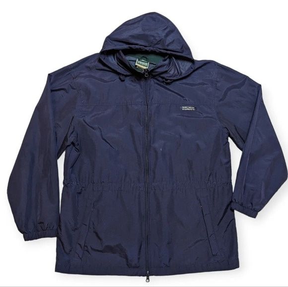 Vintage Northern Elements Logo Navy Zip Up Windbreaker Mens