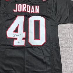 Brian Jordan Signed Autograph Custom Jersey - Beckett Coa - Atlanta Falcons
