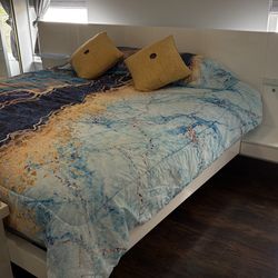 Modern White Bedroom Set – Bed Frame, Dresser, Chest & Nightstands