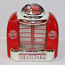 Vintage Coca Cola Diner Style Musical Jukebox Table Top Battery Operated Plays Two Coca Cola Jingle Tunes New New Located In Palm Springs CA 