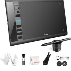 Graphics Drawing Tablet, UGEE M708 10 x 6 inch Large Drawing Tablet with 8 Hot Keys, Passive Stylus of 8192 Levels Pressure, UGEE M708 Graphics Tablet