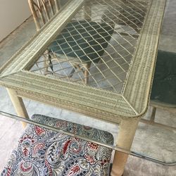 REDUCE D! Rattan And Glass Dining Table & Church
