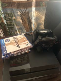 ps4 with controllers and games