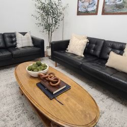 Set Of Leather Couch And Loveseat 