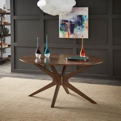 Rondo Walnut Finish Oval Dining Table by INSPIRE Q Modern
