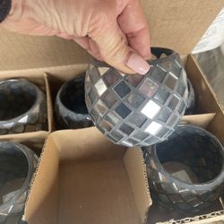 30 Silver Mirror Mosaic 3.5 Inch Votives