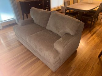 Gray Fabric Loveseat Sofa