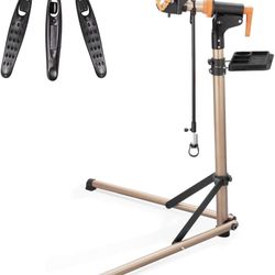 Bike Repair Stand (Max 99lbs) - Aluminum Alloy Foldable Bike Workstand with Tool Tray , Shop Home Mechanics for Mountain Bicycle and Road Bike
