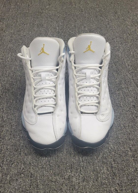 Nike Air Jordan 13 XIII Retro White Blue Grey Black Yellow 414571-170 Men's 10