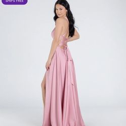Satin Pink Windsor Dress 