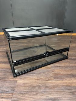 Exo Terra Glass Terrarium Kit – Short Wide Reptile & Amphibian Tank, Front Opening Habitat, 24 x 18 x 12 Inches