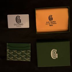 Goyard Green Goyardine Coated Canvas and Leather Saint Sulpice Card Holder