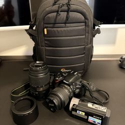 Nikon Camera & Sony Camcorder Package
