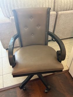 Real leather and wood office chair