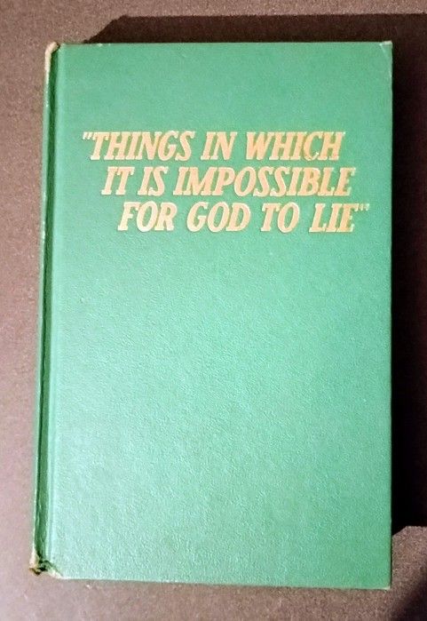 Things in Which It Is Impossible For God To Lie 1965 1st Edition HC Watchtower Vintage Collectible Original