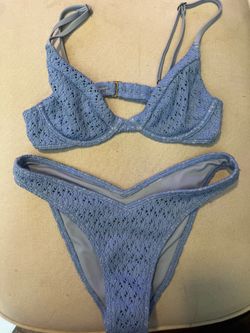Hollister Blue Crochet Bikini Set Size XS