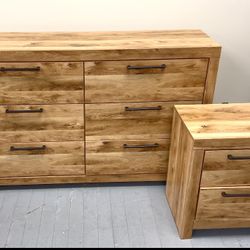 Tanq 6-Drawer Dresser & Tan 2-Drawer USB 🔌 Nightstand Delivery 🚚 💨 & Set up are free