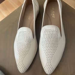 Italeau Handmade Italian Shoes Flats Cream Color Size 10