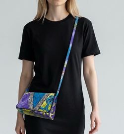 Diane Gilman Geometric Triangle Crossbody Hand Bag Purse Colorful