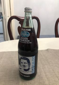 Vintage 32-Oz-Roger-Staubach-Commemorative-Sugar-Free-Dr-Pepper Full Bottle $4.00
