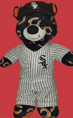 Chicago Bears White Sox Plush Teddy Bear Baseball Uniform Hybrid Fan Collectible
