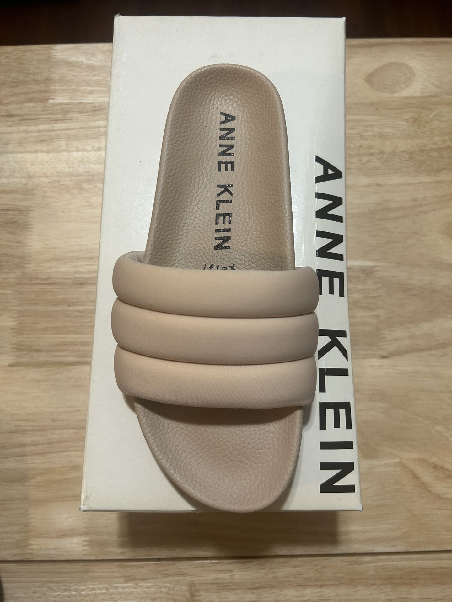 Anne Klein Slides, Blush, Size 6